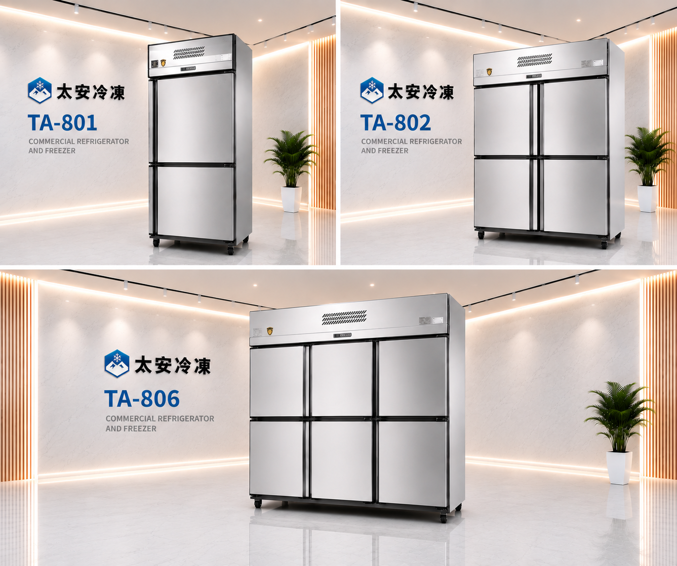 TA-802 變頻四門不銹鋼冷藏冷凍櫃